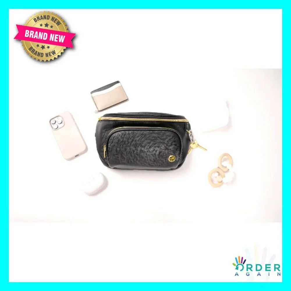 Unisex Diaper Waistpack Crossbody Bag Water-Resistant Nylon Hands-Free